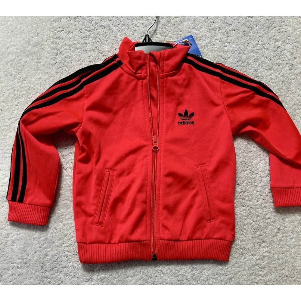 Adidas Firebird Tracksuit Jacket ONLY Toddler 18M Lucid Red JY0022 (E7)